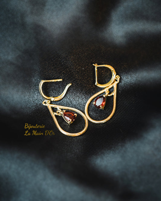 Boucles Gouttes Grenats