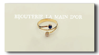 Bague Griffes diamant Saphir