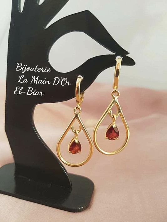 Boucles Gouttes Grenats