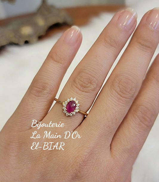 Bague Marquise Rubis