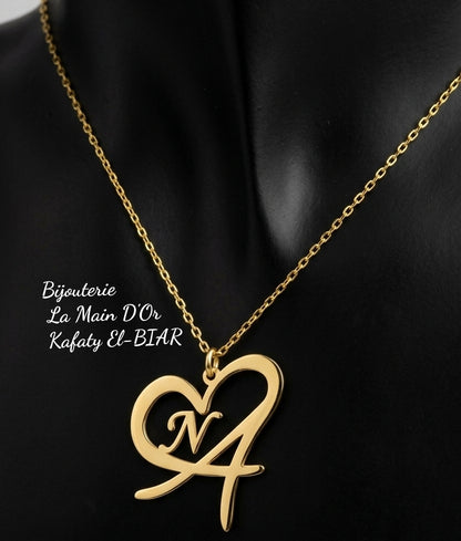Pendentif Cœur & Lettre