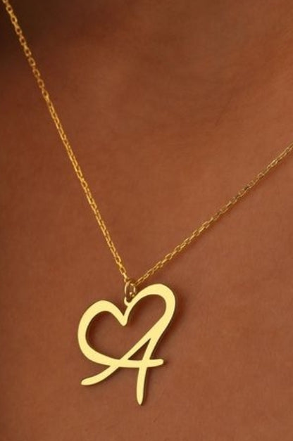 Pendentif Cœur & Lettre