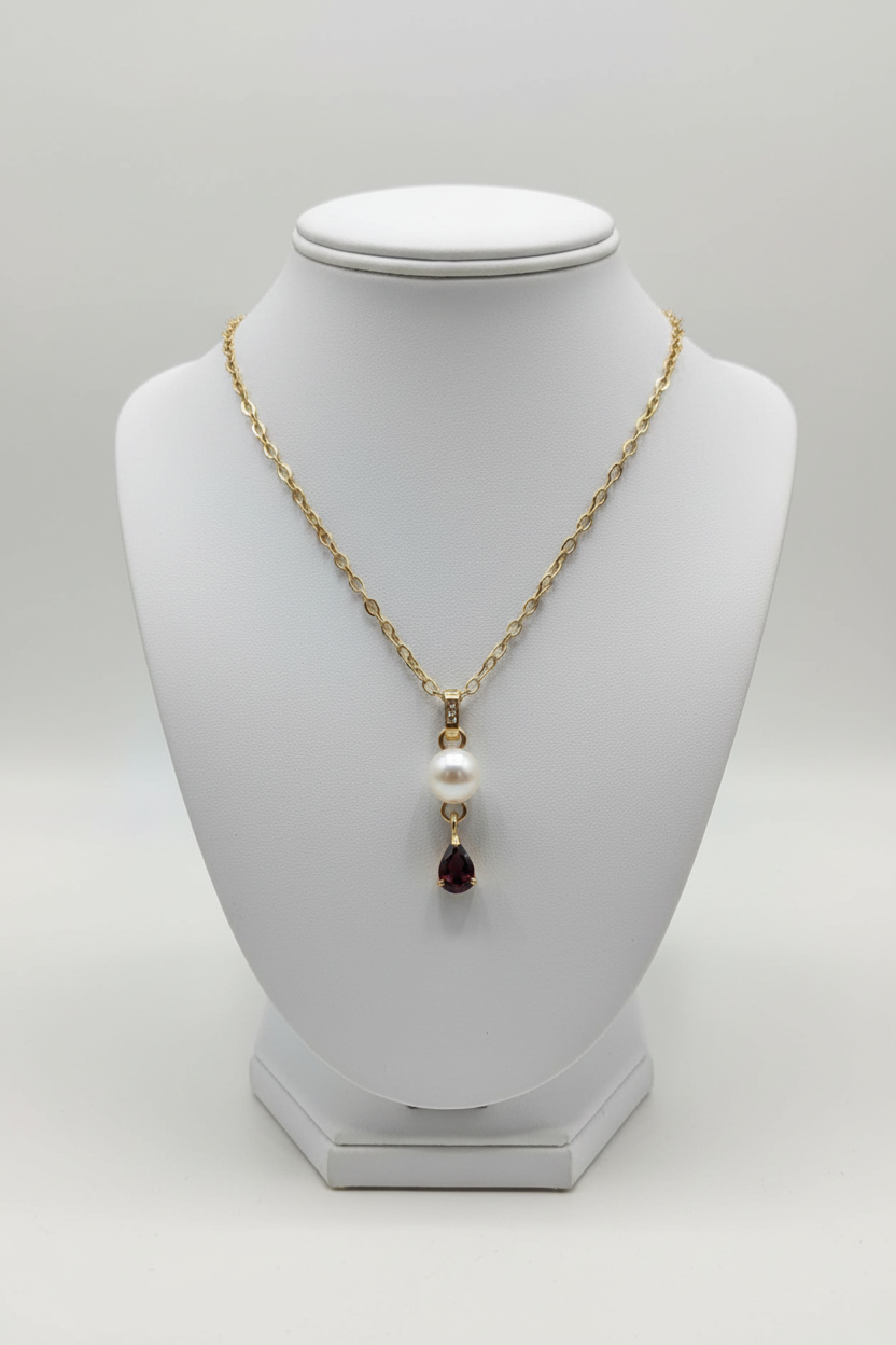 Pendentif Grenat perle