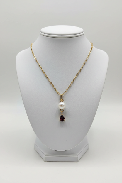 Pendentif Grenat perle
