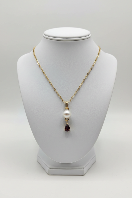 Pendentif Grenat perle